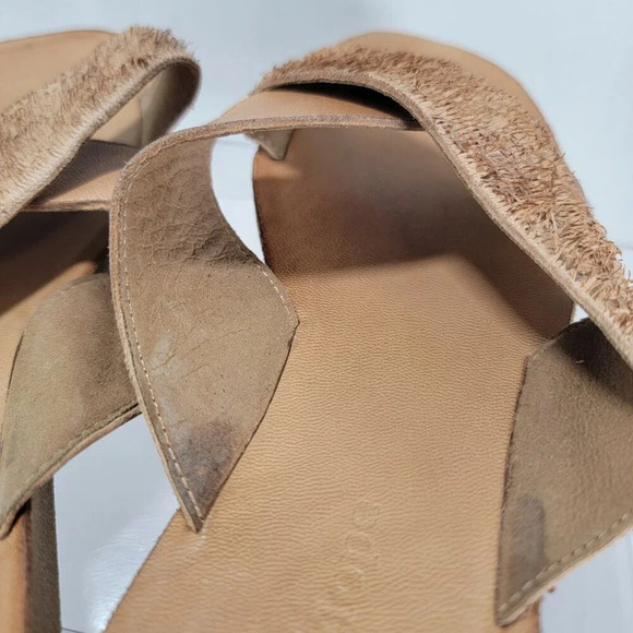 Antelope Stone Crisscross Yasmine Tan Leather Sandals Womens 7-7.5 Summer - Picture 6 of 8